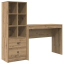  Skrivebord med lagring 2 pcs artisan eik 100 x 40 x 76 cm