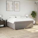  Seng med madrass boksfjær gråbrun 180x200 cm stoff