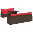 vidaXL Hagesofa Set 8 stk. Brun Poly Rattan