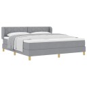  Boxspring Seng med Madras   Lys Grå 180x200 cm Stoff