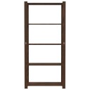 Oppbevaringshylle 5 hyller brun 80x38x170 cm massiv furu