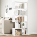 Romdeler bokhylle 5 etasjer hvit 70x24x161 cm konstruert tre