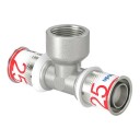 Uponor S-Press T-skjorte redusert m/sokkel 25-Rp3/4"FT-25