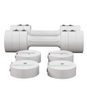 2 x 2,5 kg manualer justerbar vekt manualer 1,1/1,8/2,5 kg per manual gulvvennlig plasthus for kvinner og menn hvit