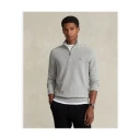 Mesh-Knit Cotton Quarter-Zip Sweater Andover Heather
