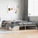 vidaXL Sengeramme i metall med hodegavl hvit 193x203 cm 8721012210554