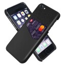 INCOVER iPhone SE (2022 / 2020) / 8 / 7 Kunstskinn Bakdeksel Med Kortlommer - Svart