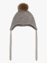 HUTTEliHUT Baby Hjelmlue Med Pomponger Alpakka Camel Melange 44