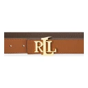 Lauren Ralph Lauren Logo Reversible Pebbled Leather Belt - Brown - L