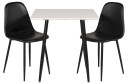 Venture Design Polar & Polar spisegruppe Hvit/svart 2 st stoler & bord 75 x 75 cm