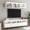 vidaXL Vegghengte TV-enheter med LED 5 deler hvit konstruert tre 8721012471337