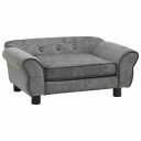 vidaXL Hundesofa i Plysj Mørkegrå 72 x 45 x 30 cm