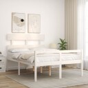 vidaXL Sengeramme med hodegavl hvit 120x200 cm heltre