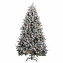 Kunstig hengslet juletre med 300 LED og kulesett 240 cm