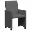  Spisebordsstoler med hjul 2 pcs Mørke grå 57 x 66 x 94 cm
