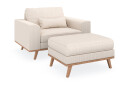 Scandinavian Choice Copenhagen Lenestol med Fotskammel Lysebeige