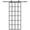 vidaXL Skyvedør med monteringssett svart 90x205 cm ESG-glass