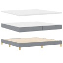  Box Spring Seng med Madrass   Lys Grå   200x200 cm   Stoff