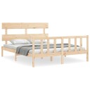 vidaXL Sengeramme med hodegavl 160x200 cm heltre