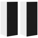  Kjøkkenskap 2 pcs Svart 30 x 31 x 80 cm Konstruert tre