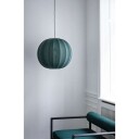 Made By Hand av Håndstrikket-hvitt Rundt Taklampe Ø75 Tweed Green
