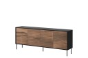 Kommode Soublet 200 cm   Svart/Valnøtt