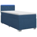 vidaXL Box Spring Seng med Madrass og LED Blå 80 x 200 cm Stoff