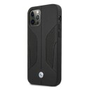 BMW Hardt Deksel til iPhone 12/12 Pro med Perforert Lær - Svart