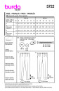Burda 5722 Bukse Eur: 46 56 Us: 20 30