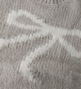 LMTD Genser   Strikk   NlfBowsta   Light Grey Melange/White Bow   LMTD   13 14 år (158 164)   Genser Grå Hvit