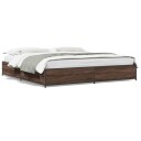  Sengeramme brun eik 200x200 cm konstruert tre og metall 8721102610165