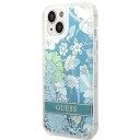 Guess Case For Iphone 14 Plus 6,7&Amp Amp Quot  Guhcp14mlflsn Green Hardcase Flower Liquid Glitter