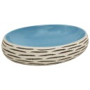 vidaXL Benkeservant flerfarget oval 59x40x15 cm keramikk