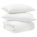 vidaXL Dyne Sett med pute Hvit 135 x 220 cm Polyester, Bambus