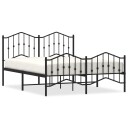 vidaXL Sengeramme i metall med hode- og fotgavl svart 140x200 cm 8721012211179