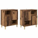  Skap 2 pcs Gamle tre 60 x 35 x 70 cm Konstruert tre
