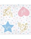 20 stk Gender Reveal Servietter med Gullfoliert Boy or Girl? Tekst 33x33 cm