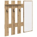  Vegghengt kleshenger med speil Håndverks eik 100 x 10 x 100 cm