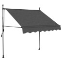 vidaXL Manuell uttrekkbar markise med LED 150 cm antrasitt