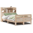  Seng med bokhylle uten madrass 135x190 cm heltre furu 8721158411617