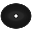 vidaXL Luksuriøs servant ovalformet matt svart 40x33 cm keramisk