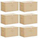 vidaXL Lagringsboks 6 pcs Krem 55 x 35 x 32 cm Ikke-vevd stoff