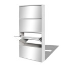 vidaXL Skoskap 4 hyller speil hvit 63x17x134 cm