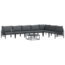  Hagesofa Set 8 pcs Antrasitt Stål