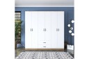 Jagdesh Garderobeskap 210x210 cm Brun/Hvit - Hanah Home