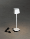 Trend Collection Capri bordlampe – oppladbar og dimbar, hvit 20,5 cm