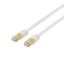 Deltaco S/ftp Cat7 Patchkabel, 15 M, 600mhz, Delta-Sertifisert, Lszh, Hvit
