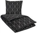 Borg Living Sateng sengesett - 140x200 cm - Graphic harlekin svart - 100% Bomullssateng