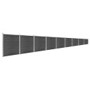 vidaXL Gjerdepanelsett WPC 1564x186 cm svart