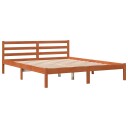 vidaXL Sengeramme brun 200x200 cm heltre furu 8721012406193
